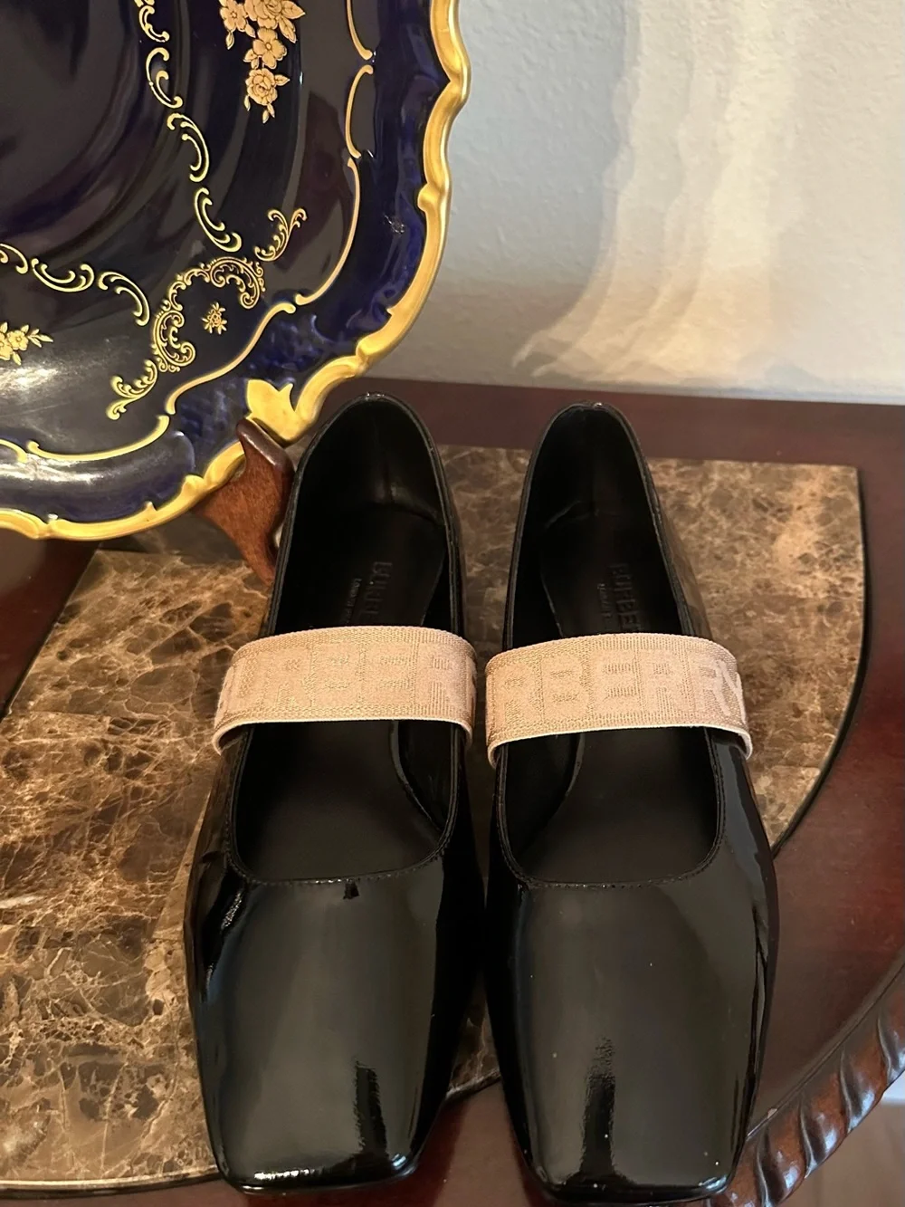 Burberry Kids Patent Leather Mary Jane Flats